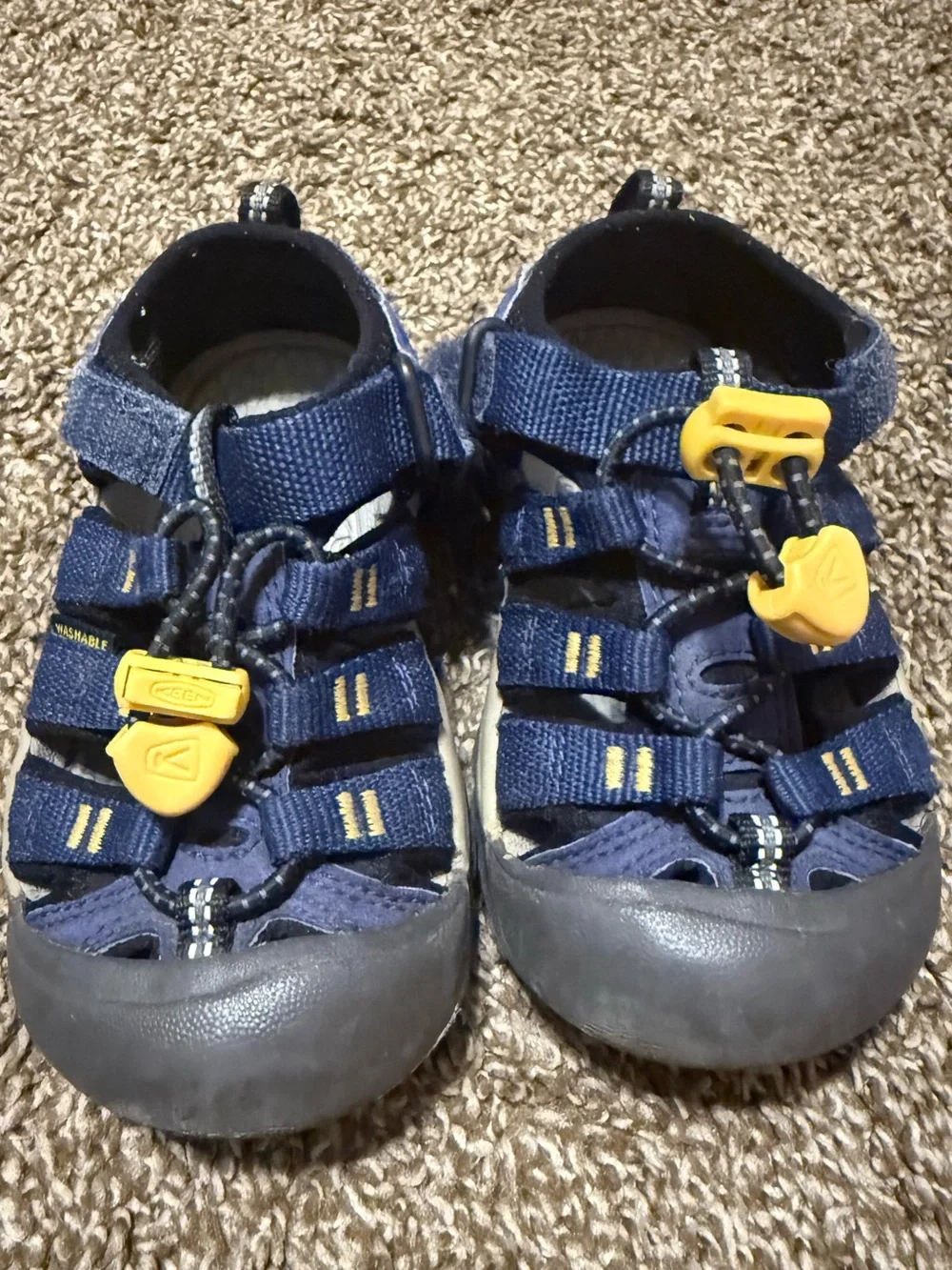 Keen Kids Navy Blue Sandals with Yellow Accents size 9